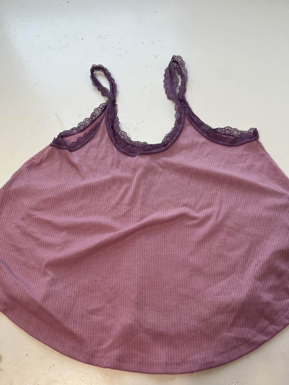 Adore Me Small Pink and Purple Oversized Ribbed Tank Top